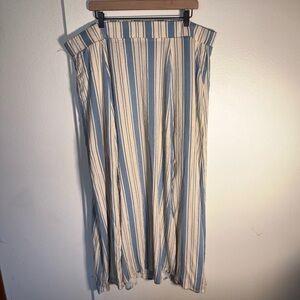 TORRID Coastal striped plus size flowy lightweight double slit maxi skirt 3X
